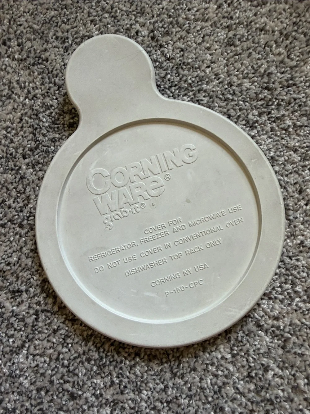 Corningware Off-White Round Plastic Food Cover